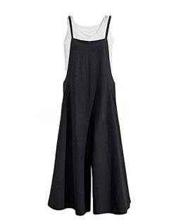 MINTLIMIT Damen Casual Jumpsuits Baggy Bib Pants Overalls Plus Size Wide Leg Strampler Lose Latzhose A#Schwarz 3XL von MINTLIMIT