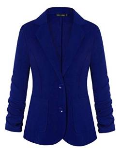 MINTLIMIT Damen Einfarbig Formell EIN Knopf Oben Blazer Jacke mit Seitentaschen(Königsblau,Größe L) von MINTLIMIT