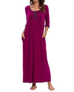 MINTLIMIT Damen Nachthemd Halbarme Rundhals Sleep Tee Nachtwäsche Schlafanzug (Purple,Größe L) von MINTLIMIT