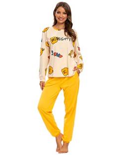 MINTLIMIT Damen Schlafanzug Frühling Winter Pyjama Set Lang/Kurzarm T-Shirt Hosen Lose Nachtwäsche Loungewear Hausanzug für Frauen Sport Yoga Jogging von MINTLIMIT