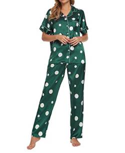 MINTLIMIT Damen Schlafanzug Lang Zweiteiliger Baumwolle Hausanzug Tops & Hosen Nachtwäsche Soft Sleepwear Pyjama Set Winter kuschelanzug von MINTLIMIT