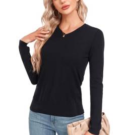 MINTLIMIT Women's 2023 V Hals Langarm Pullover gestrickt lässig Herbst Pullover Tops von MINTLIMIT