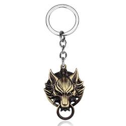 MINTUAN Spiel Final Fantasy Schlüsselbund 3D Wolfskopf Anhänger Schlüsselring Schlüsselanhänger Charme   Schmuck Mode Auto Schlüsselring von MINTUAN