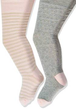 MINYMO Baby-Mädchen 2Er Pack Verschieden Farben Strumpfhose, Mehrfarbig (Light Grey Melange 130), 68/74 (Herstellergröße: 68<) von MINYMO
