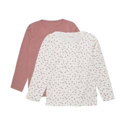MINYMO Girl's Basic 35 LS (2-Pack) T-Shirt, Canyon Rose, 98 von MINYMO