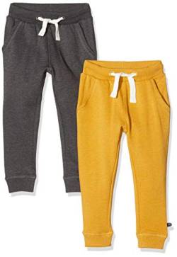 MINYMO Jungen 2er Pack Sweat Pants/Freizeithose Hose, Mehrfarbig (Narcissus/Sand 385), (Herstellergröße:110) von MINYMO