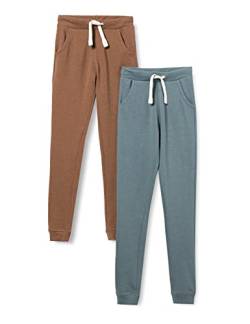 MINYMO Jungen Basic Sweat Pant (2-Pack) Freizeithose, Toffee, 110 von MINYMO