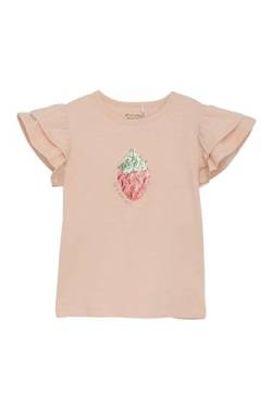 MINYMO MIT-Shirt Kinder Mädchen T-Shirt Shirt Rundhals Baumwollmischung Rüsschen elastisch Regular Fit, Farbe:Spanish Villa (5314), Größe:122 von MINYMO