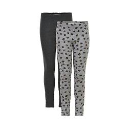 MINYMO Mädchen Sweat 2er Pack Leggings, Greymelange, 128 von MINYMO