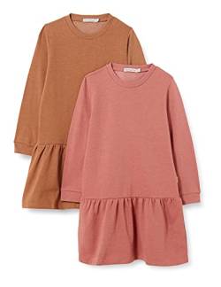 MINYMO Mädchen Sweat Dress LS (2-Pack) Tunika-Shirt, Canyon Rose, 134 von MINYMO