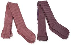 MINYMO Mädchen Wool Stocking - Rib 2-pack Dress Pants, Orchid Haze, 116 EU von MINYMO