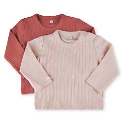 MINYMO Unisex Baby Blouse LS (2-Pack) Kleinkind T-Shirt-Satz, Canyon Rose, 62 von MINYMO