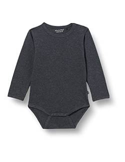 MINYMO Unisex Baby Body Long Sleve solid Bodysuit, Greymelange, 50 von MINYMO