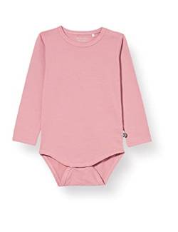 MINYMO Unisex Baby Body Long Sleve solid Bodysuit, Rose, 80 von MINYMO