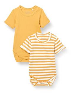 MINYMO Unisex Baby Body SS (2-Pack) Kleinkind T-Shirt-Satz, Amber Gold, 68 von MINYMO