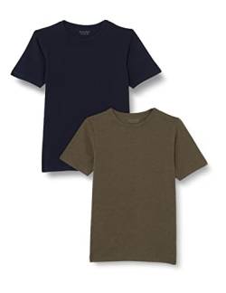 MINYMO Unisex Kids Basic 32 SS (2-Pack) T-Shirt, Dark Olive, 116 von MINYMO