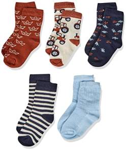 MINYMO Unisex Kids Socks with Pattern (5-Pack), Tortoise Shell, 31 von MINYMO