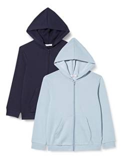 MINYMO Unisex Kids Sweat Jacket w. Hood (2-Pack) Shirt, Ashley Blue, 134 von MINYMO