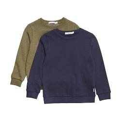 MINYMO Unisex Kids Sweatshirt Boys (2-Pack) Shirt, Dark Olive, 122 von MINYMO