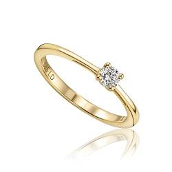 MIORE Diamant Schmuck Damen Solitär Verlobungsring mit 0.15 Ct Diamant Ring aus Gelbgold 14 Karat (585) Gold von MIORE