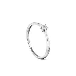 MIORE Schmuck Damen 0.05 Ct Diamant Verlobungsring mit Solitär Brillant Ring aus Weißgold 9 Karat/ 375 Gold- Ringgröße 48 von MIORE