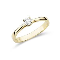 MIORE Schmuck Damen 0.15 Ct Solitär Diamant Verlobungsring Ring aus Gelbgold 14 Karat / 585 Gold von MIORE