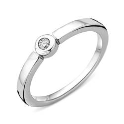 MIORE Solitär Damen Ring | Diamant Ring | 925 Sterling Silber | mit echtem Diamant von 0,05 Karat | hautfreundliche Verlobungsring Silber | Damen Schmuck vom Juwelier von MIORE