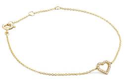 Miore Armband - Armreif Damen Kette Gelbgold 9 Karat / 375 Gold mit Herz Diamant Brillianten 0.06 ct 19 cm von MIORE