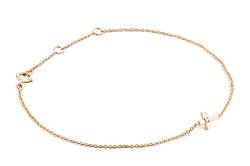 Miore Armband - Armreif Damen Kette Rosé 9 Karat/375 Gold mit Kreuz Diamant Brilliant 19 cm von MIORE