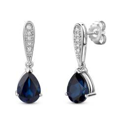 Miore Hängend Ohrringe Für Damen aus 925 Sterlingsilber mit Rubin/Saphir und 0,03 ct natürliche Diamanten (blau) von MIORE