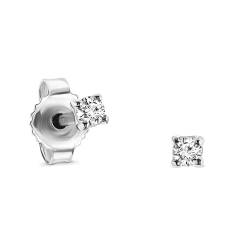 Miore Ohrringe Damen 0.08 Ct Solitär Diamant runde Ohrstecker aus Weißgold 14 Karat / 585 Gold, Ohrschmuck von MIORE