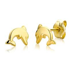 Miore Ohrringe Kinder Mädchen Gelbgold 9 Karat / 375 Gold Ohrstecker mit Delfin von MIORE