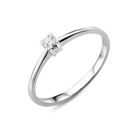 Miore Ring Damen Solitär Verlobungsring Weißgold 18 Karat / 750 Gold Diamant Brilliant 0.07 ct von MIORE