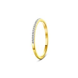 Miore Schmuck Damen 0.08 Ct Diamant Ewigkeitsring mit Brillanten Hochzeitsring aus Gelbgold 9 Karat/ 375 Gold von MIORE