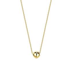 Miore Schmuck für Damen Anker Kette mit Kugel Anhänger 6mm Durchmesser klassische Halskette aus Gelbgold 9 Karat 375 Gold, Länge 40-42 cm verstellbar von MIORE