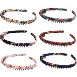 6Pcs Frauen Stirnband gekreuzt geknotet Wide-brimmed Haarbänder Mode kleine Blumen Stirnband Haarschmuck für Frauen und Mädchen (hairband_6XIXI) von MIQIQAO