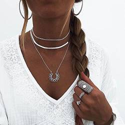 Bohemia Clavicle Choker Halskette Trendy Halsketten mit Coin Anhänger Infinity Halskette Damen Kette Schmuck für Frauen und Mädchen von MIQIQAO