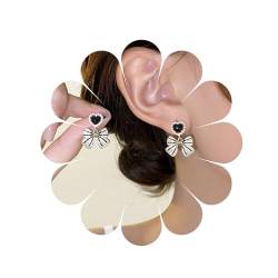 CZ-Schleifen-Ohrstecker, Kristall-Herz-Schleifen-Ohrringe, kleine CZ-Ohrringe, Boho-Fliege-Ohrringe, Schmuck für Frauen und Mädchen, Geschenk von MIQIQAO