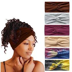 Frauen Stirnband Haarband Turban Blume Baumwolle Kopftücher Breite Weiche Damen Stirnband Boho Mode Bandanas Elastische Sport Laufen Yoga Kopf Wraps (P6ZRan) von MIQIQAO