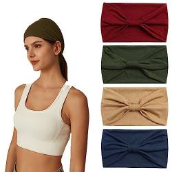 Kopftücher für Frauen, breite elastische weiche Boho-Stirnband Mode Bandanas Knoten Erwachsene Schals Yoga Sport Laufen Haarbänder, Head Wraps (P4WColorPI) von MIQIQAO