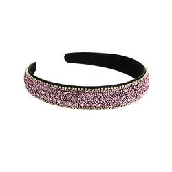 Kristall Strass Stirnband, für Frauen, Kunststoff Wide Bling Glitter Stirnband Breite Haarbänder, Party Hochzeit Stirnband Haar Zubehör (hairband_1PinkCry) von MIQIQAO