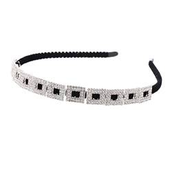 Kristall Strass Stirnband, für Frauen, Kunststoff Wide Bling Glitter Stirnband Breite Haarbänder, Party Hochzeit Stirnband Haar Zubehör (hairband_1XIWhiteCry) von MIQIQAO