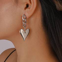 Silber Herz geformt baumeln Ohrringe Herzen übertreiben für Frauen und Mädchen von MIQIQAO