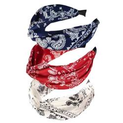 Stirnbänder für Frauen Alice Bands Mixed Printed Fabric Hair Band Erwachsene Frauen Haarbänder Mode Stirnbänder Knoten Haar Zubehör (3Wyaoguo) von MIQIQAO