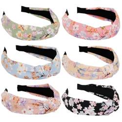 Stirnbänder für Frauen Alice Bands Mixed Printed Fabric Hair Band Erwachsene Frauen Haarbänder Mode Stirnbänder Knoten Haar Zubehör (6lanhua) von MIQIQAO