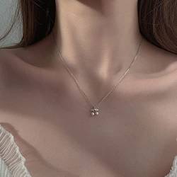 Strass Kirschen Anhänger Halskette Zierliche Choker Halskette Clavicle Halsketten Trendy Damen Halskette für Frauen und Mädchen von MIQIQAO