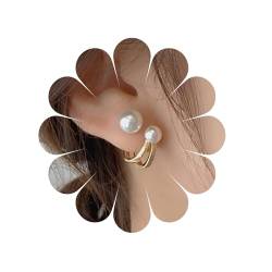 Vintage Perlen Ohrstecker Goldene Manschette Warp Perlen Ohrringe Tränen Tropfen Ohrringe Silber Für Frauen von MIQIQAO