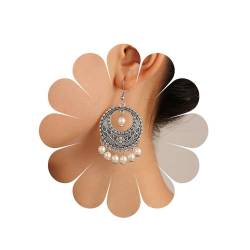 Vintage Silber Boho Ohrring Vintage Perle baumeln Ohrstecker Perlenohrringe Schmuck für Frauen und Mädchen Geschenke von MIQIQAO