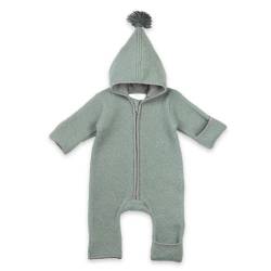 MIRARI Baby Wollwalk Overall | 100% Walkwolle | Anzug für die Erstausstattung | mit Reißverschluss und Kapuze (Mint, 12 Monate) von MIRARI Kids