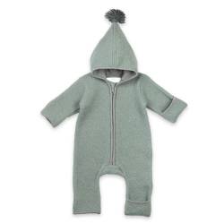 MIRARI Kids Walkoverall Baby Wollwalk Anzug | 100% Walkwolle | Herbst Winter Erstausstattung | mit Reißverschluss und Kapuze (Mint, 9 Monate) von MIRARI Kids